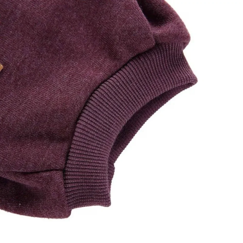Fleece Dog Sweater Sweatshirt Burgundy Sz M